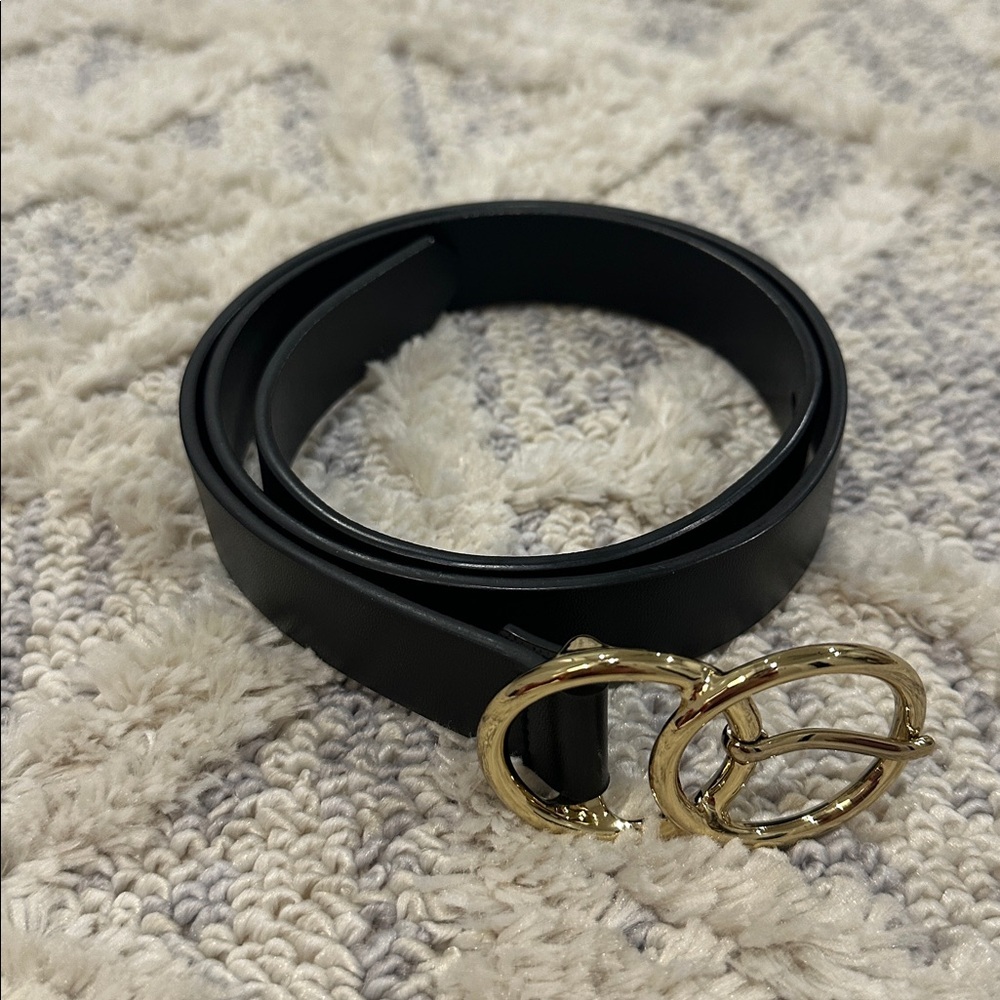 Black Belt with Gold Buckle